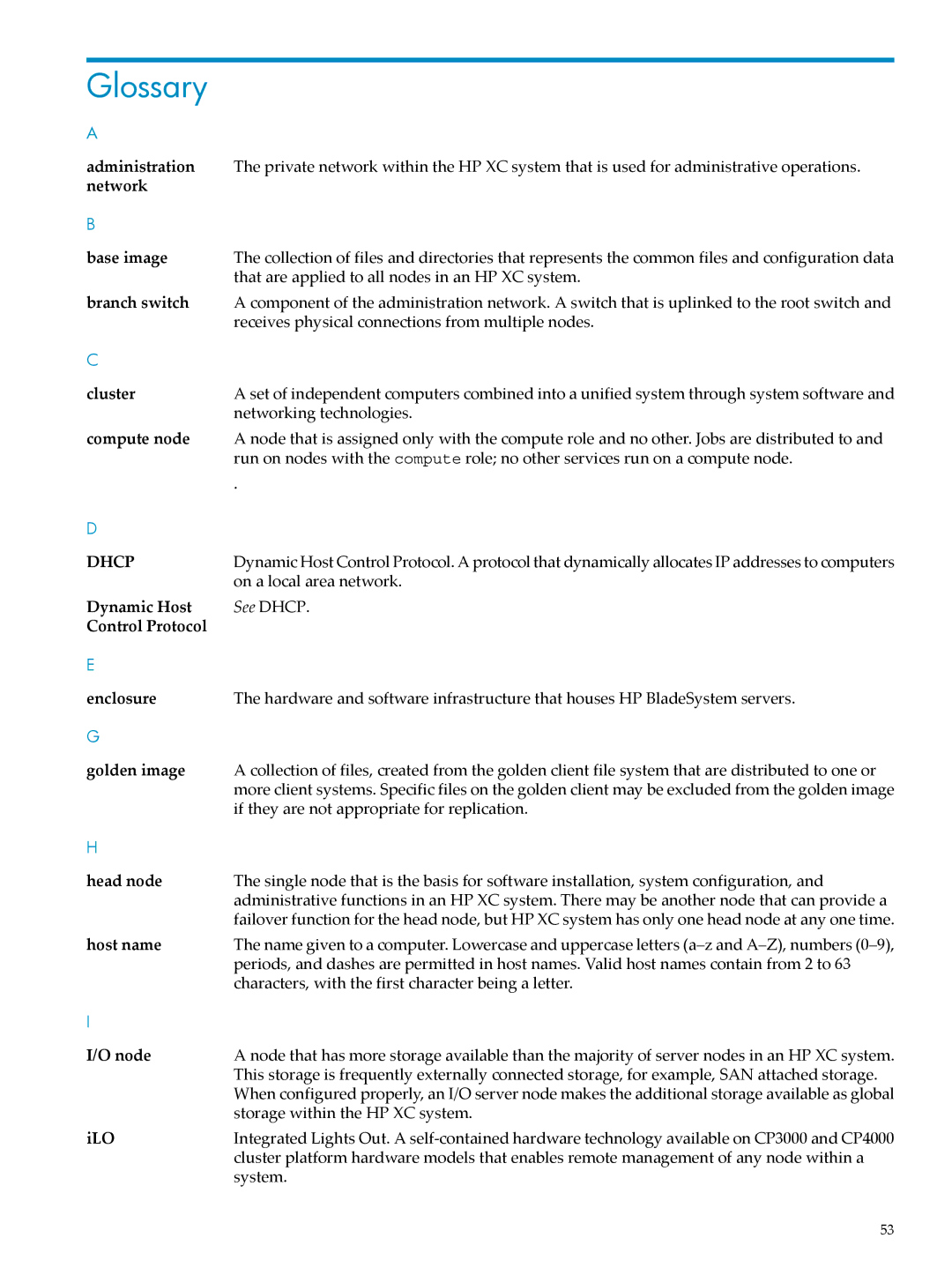 HP Workgroup System AWSXCIG-1A manual Glossary, Network Base image 