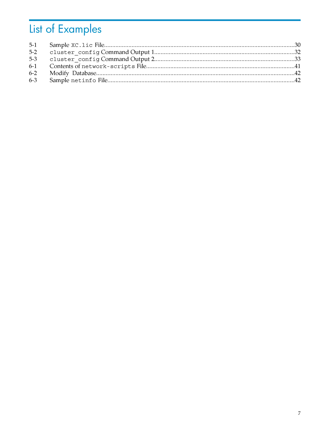 HP Workgroup System AWSXCIG-1A manual List of Examples, Modify Database 