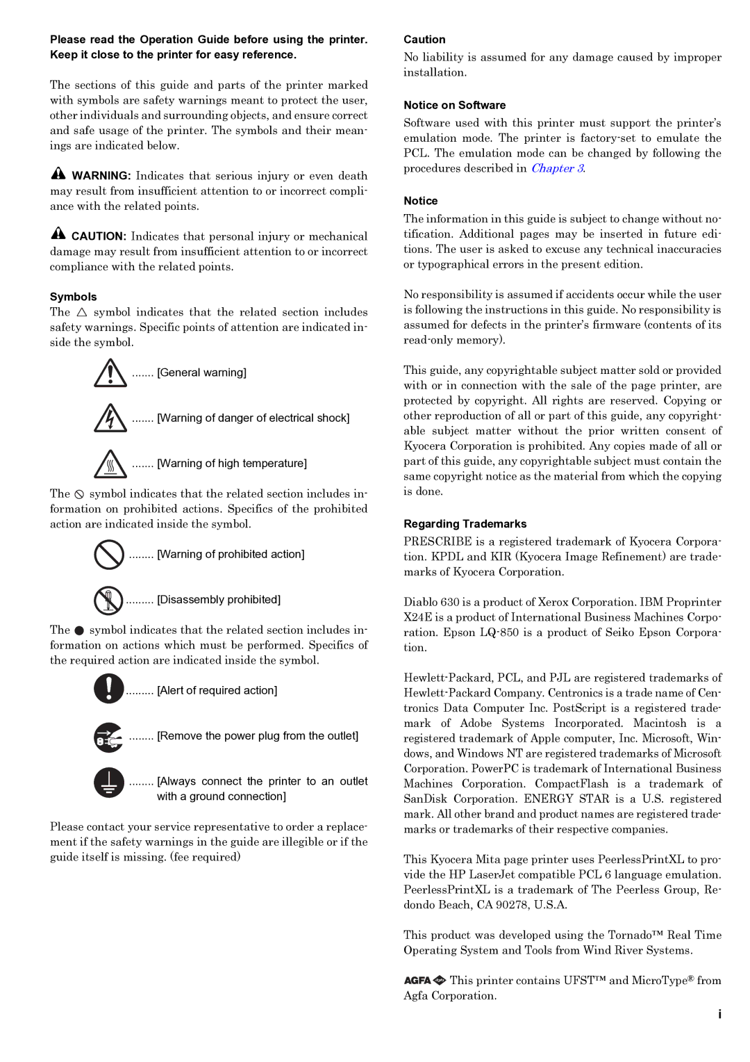 HP WP36/50 manual Symbols, Regarding Trademarks 