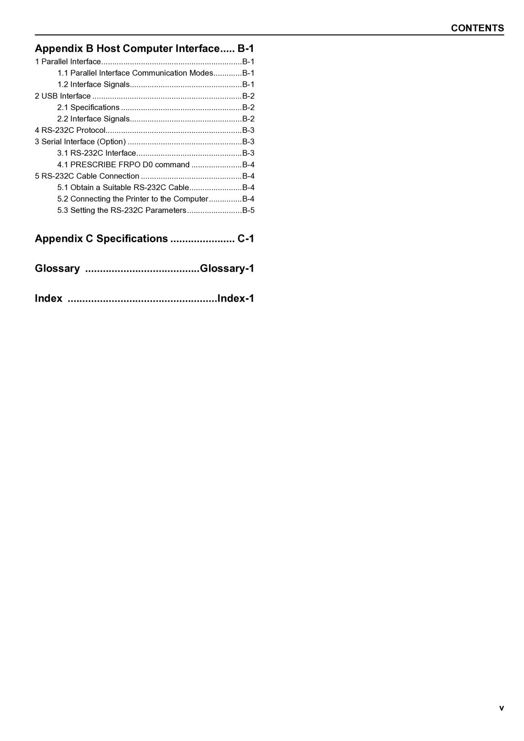 HP WP36/50 manual Appendix B Host Computer Interface, Glossary Glossary-1 Index Index-1 