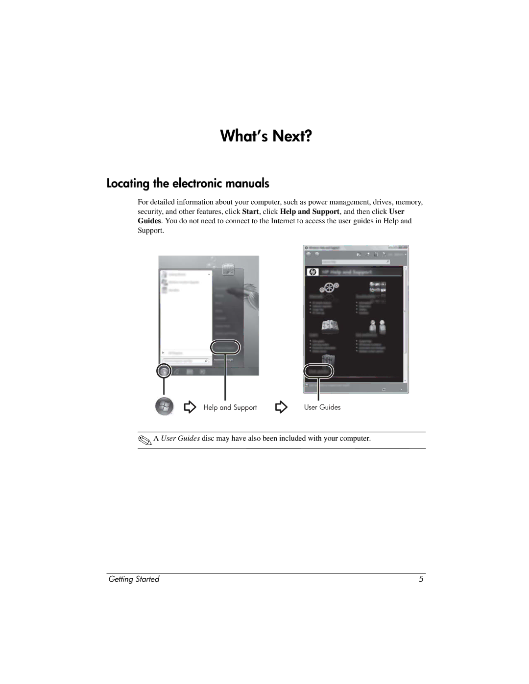 HP WZ223UT What’s Next?, Locating the electronic manuals 