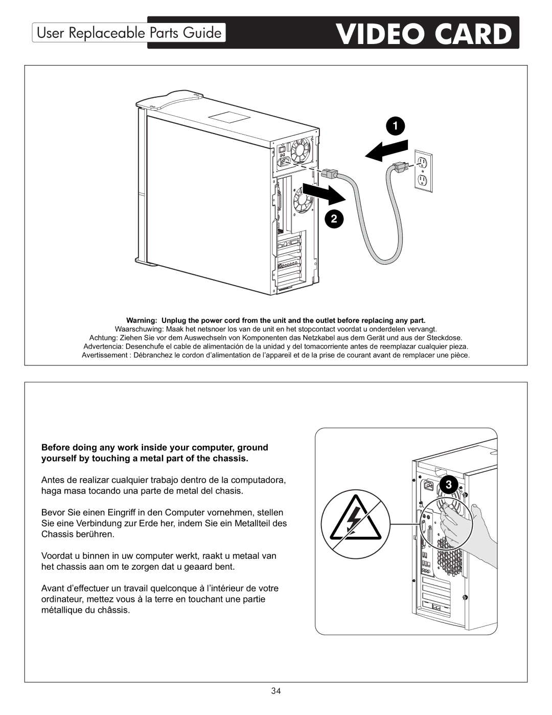 HP X09 manual Video Card 