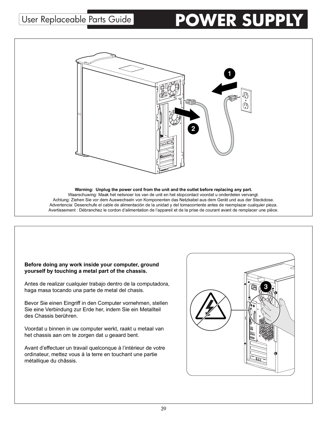 HP X09 manual Power Supply 