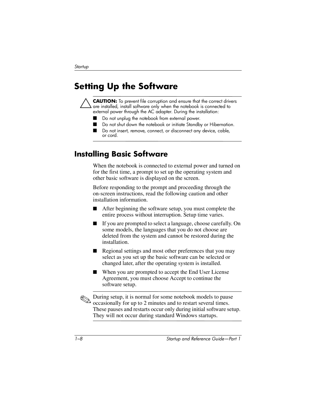 HP X1000 (DS829AV) manual Setting Up the Software, Installing Basic Software 