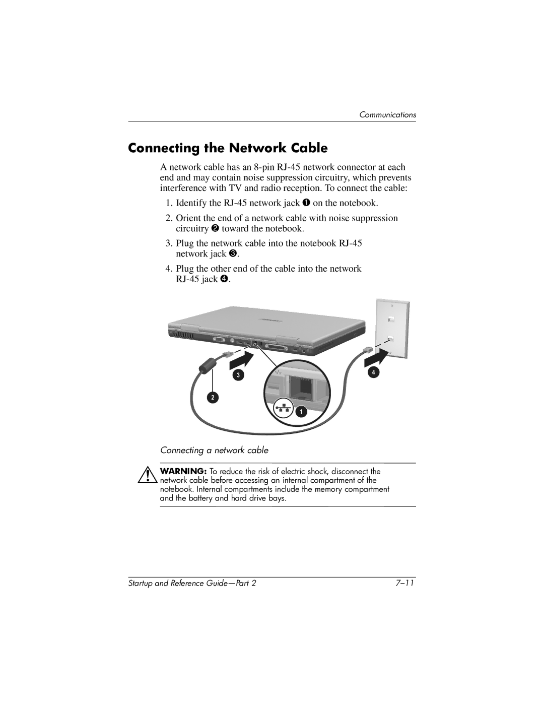 HP X1000 (DS829AV) manual Connecting the Network Cable 