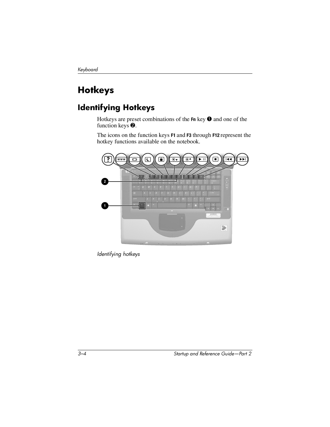 HP X1000 (DS829AV) manual Identifying Hotkeys 