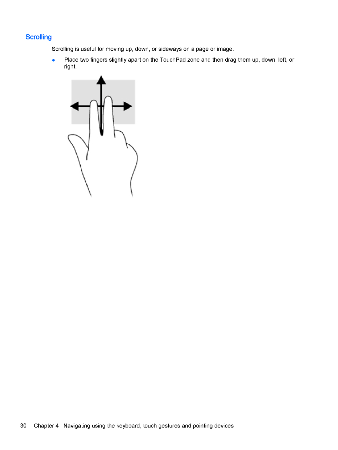 HP x2 1011 G1 (Windows 8.1) manual Scrolling 