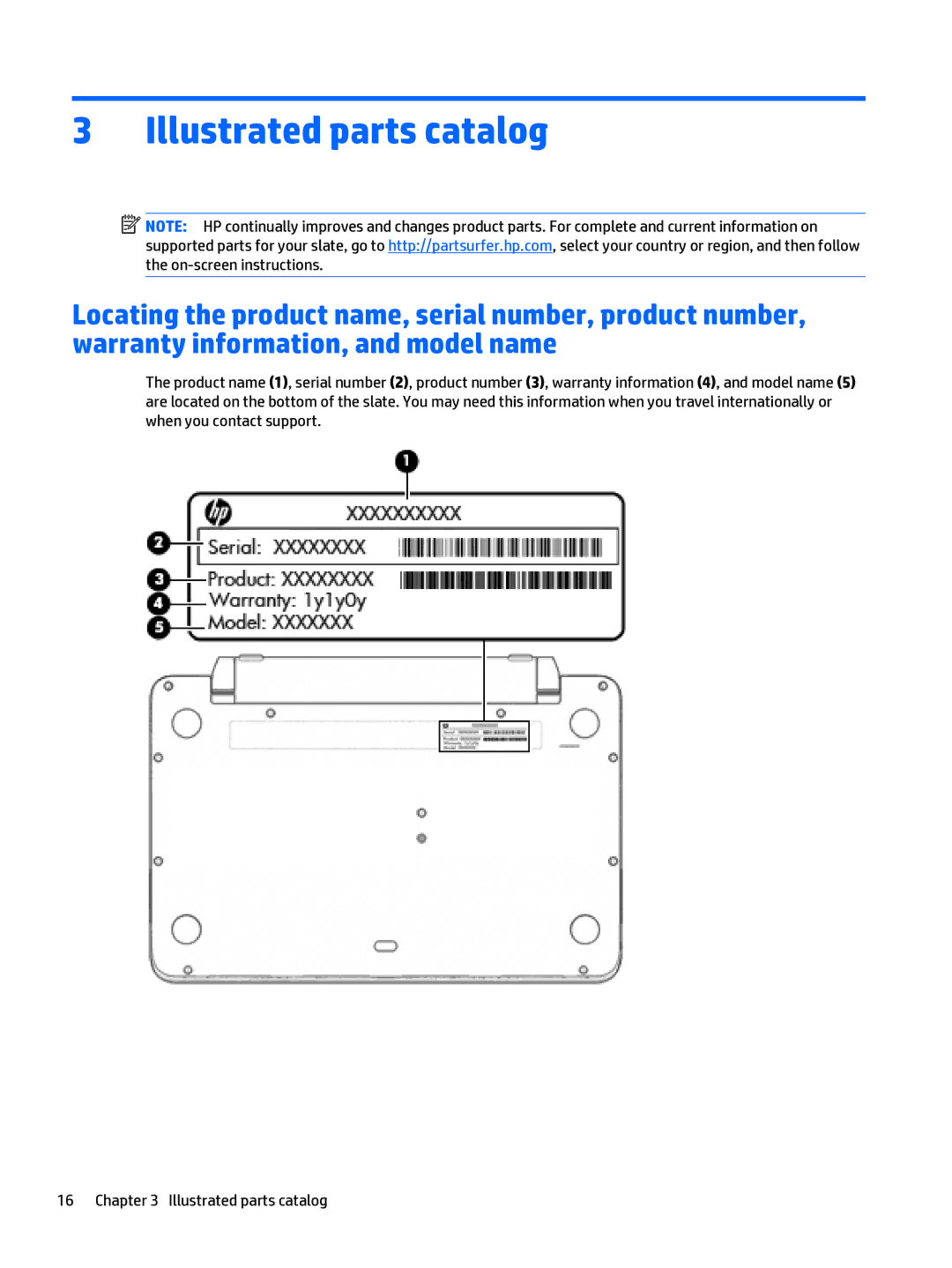 HP x2 1011 G1 manual Illustrated parts catalog 