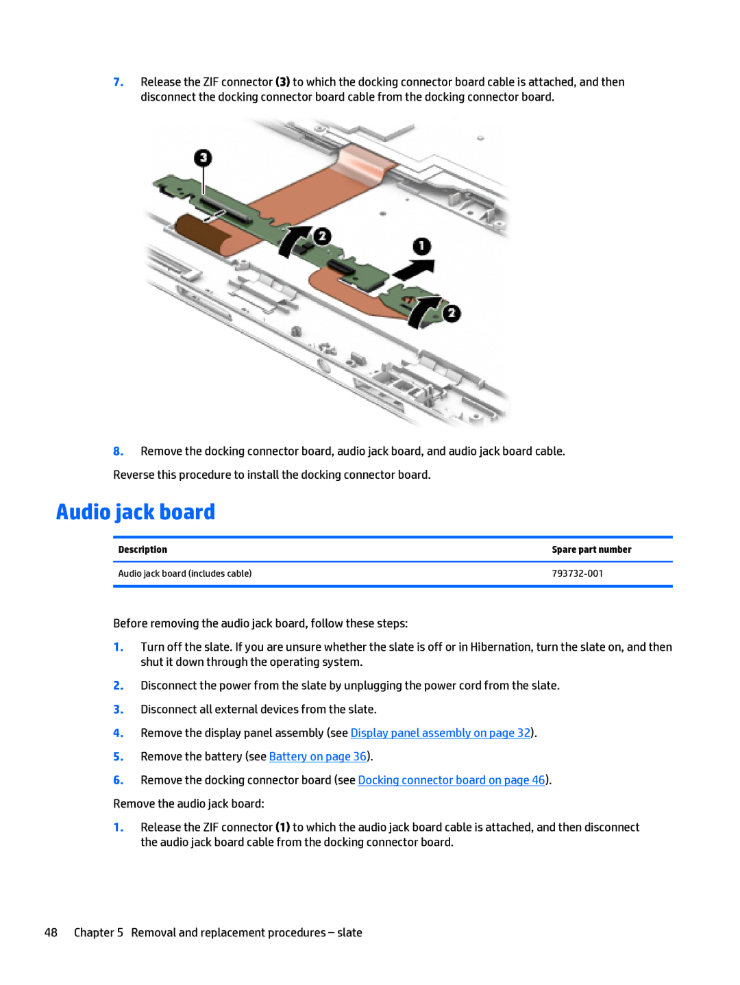 HP x2 1011 G1 manual Audio jack board 