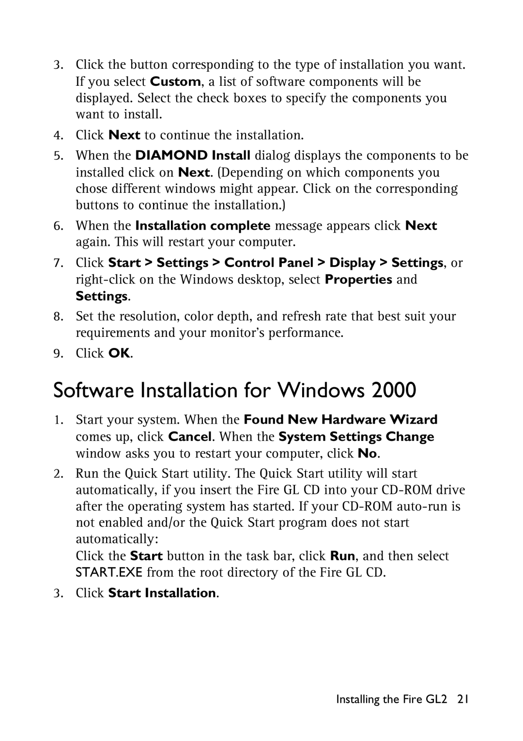 HP x2100 manual Software Installation for Windows, Settings 