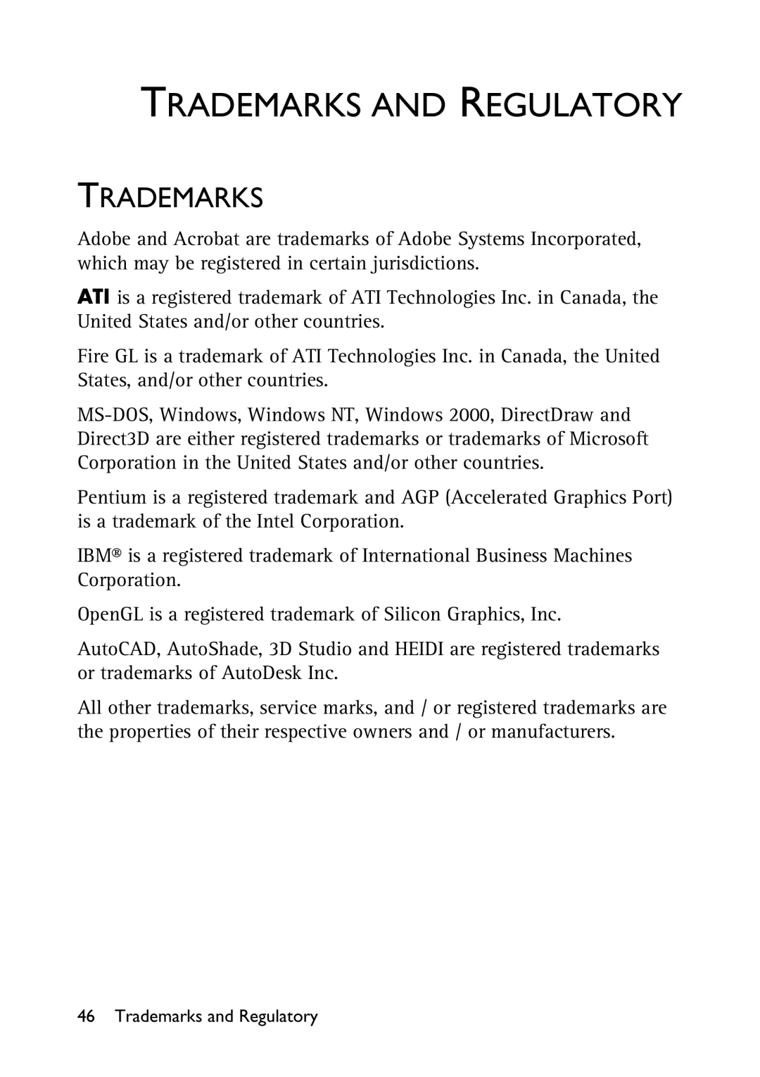 HP x2100 manual Trademarks and Regulatory 