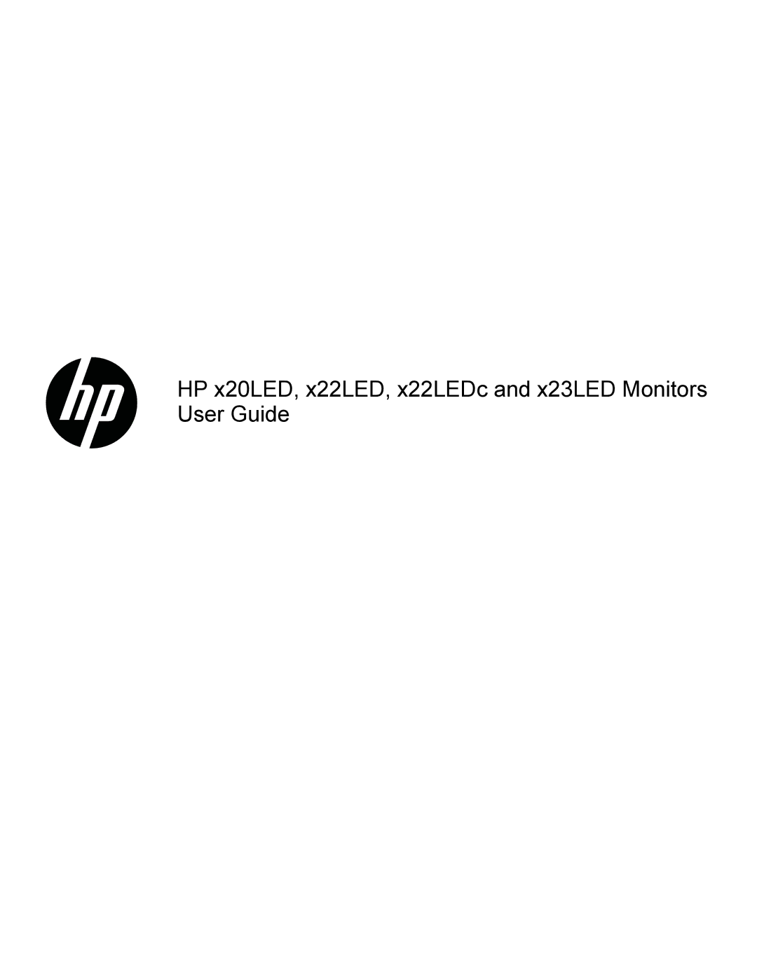 HP X22C, X23 manual HP x20LED, x22LED, x22LEDc and x23LED Monitors User Guide 