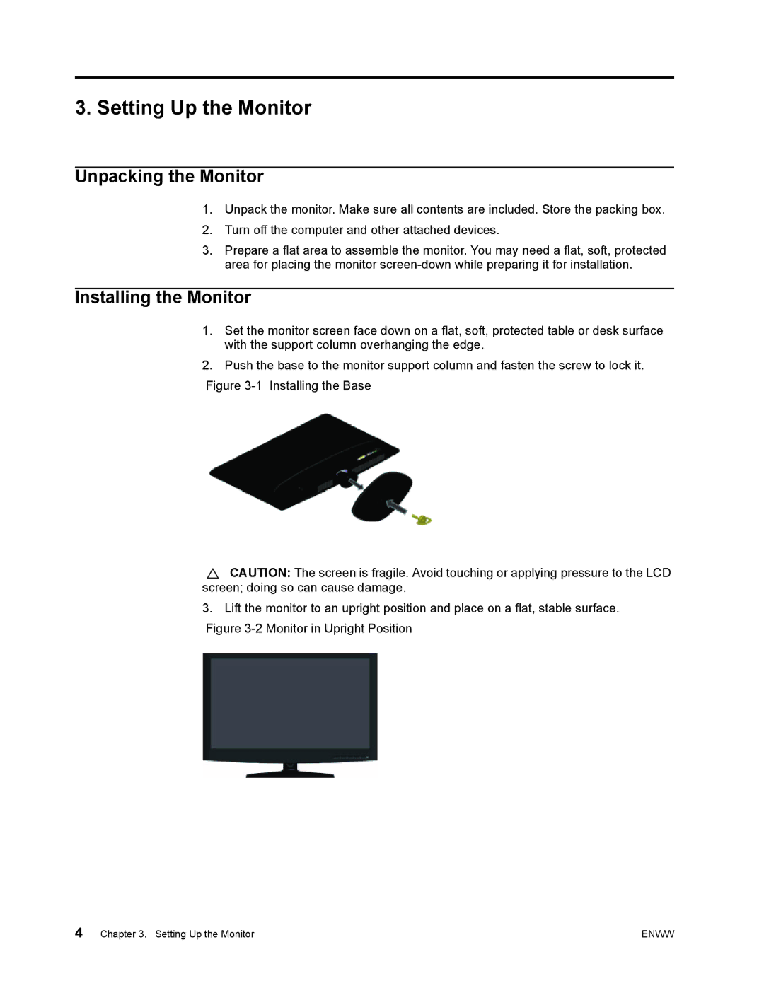 HP X23, X22C manual Setting Up the Monitor, Unpacking the Monitor, Installing the Monitor 