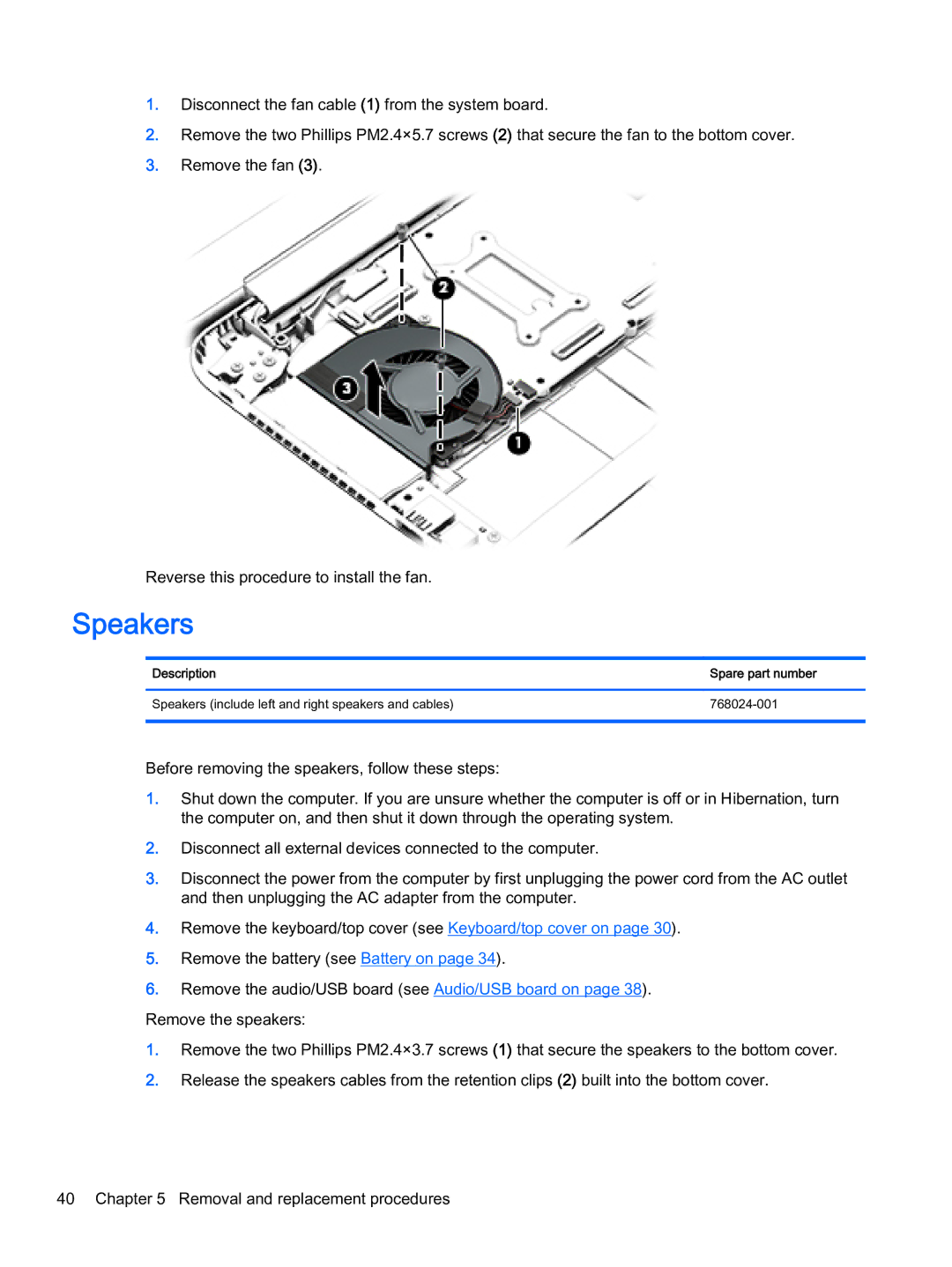 HP x360 - 13-a113cl, x360 - 13-a155cl manual Speakers 