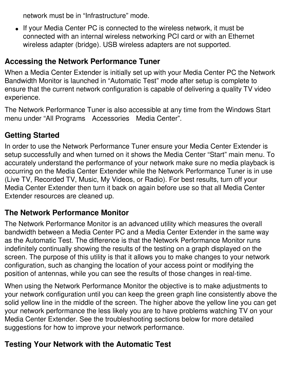 HP x5401 manual Accessing the Network Performance Tuner, Getting Started, Network Performance Monitor 