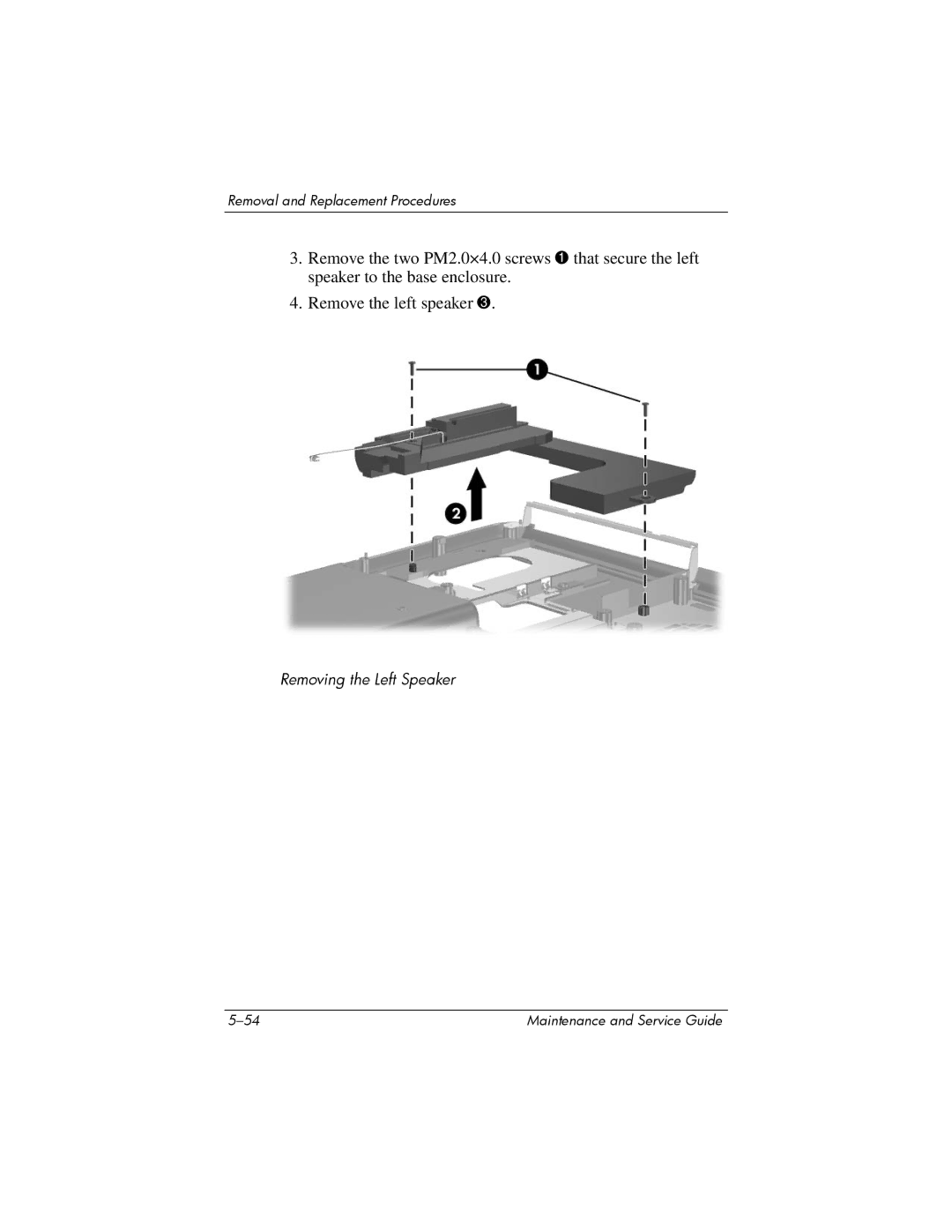 HP X6000, X6125CL, X6100, X6050US, X6050CA, X6001XX, X6002XX, X6003XX manual Removing the Left Speaker 