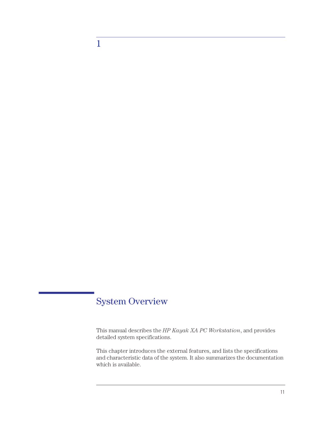 HP XA manual System Overview 