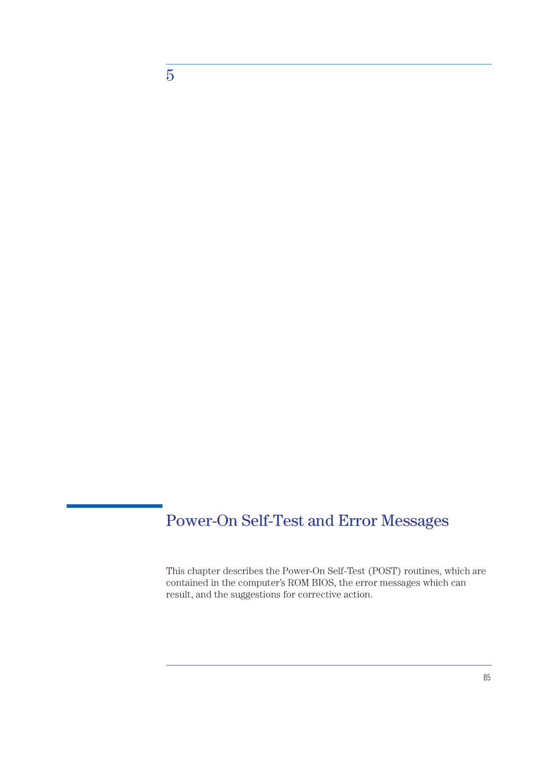 HP XA manual Power-On Self-Test and Error Messages 