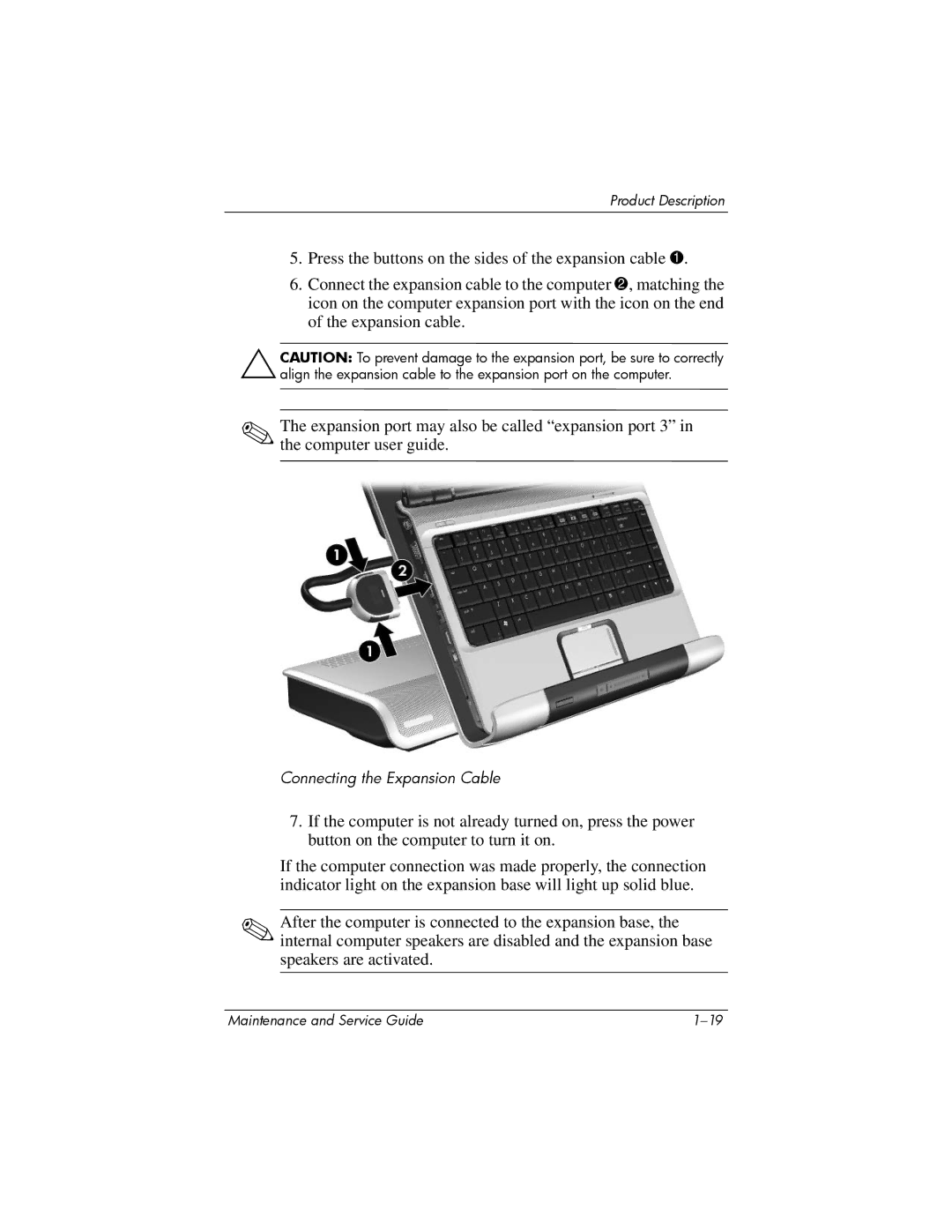 HP XB3000 manual Connecting the Expansion Cable 