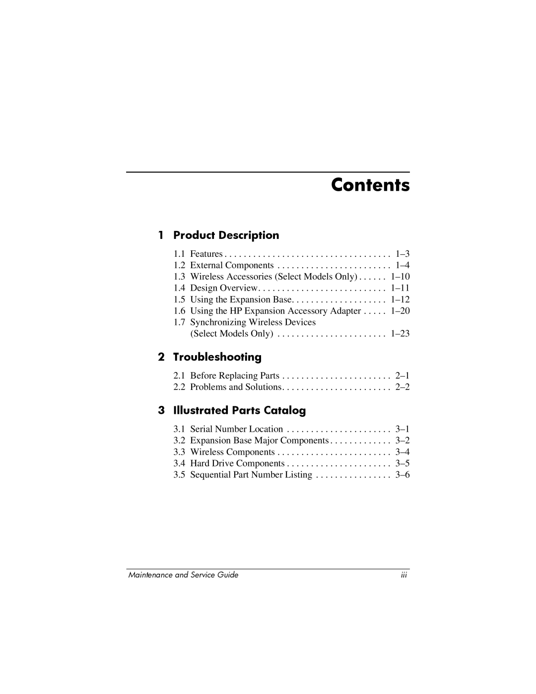 HP XB3000 manual Contents 