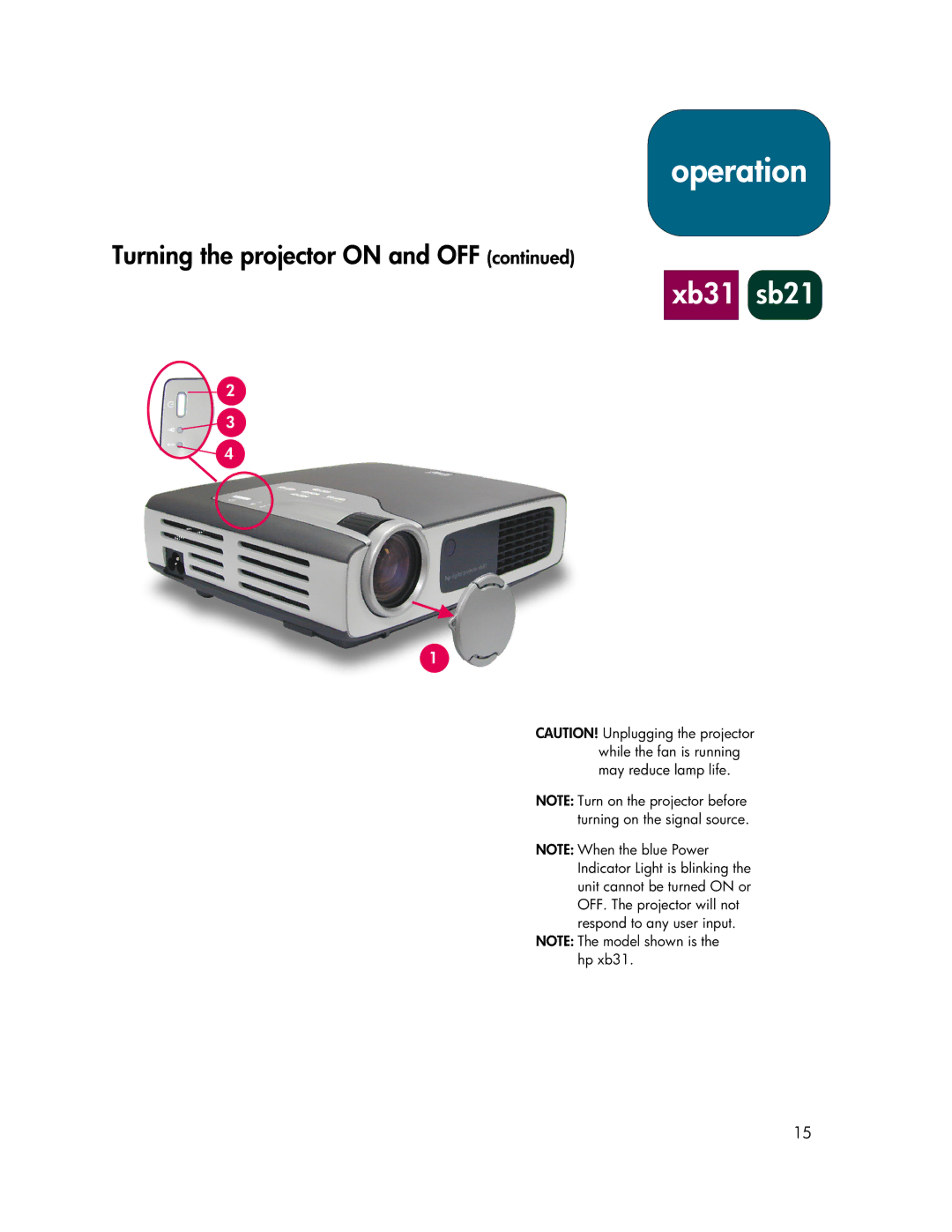 HP sb21, xb31 manual Operation 