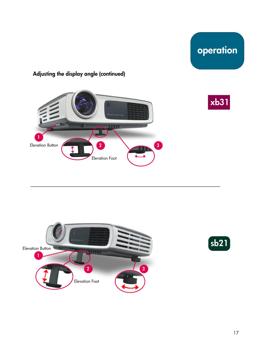 HP sb21, xb31 manual Adjusting the display angle 