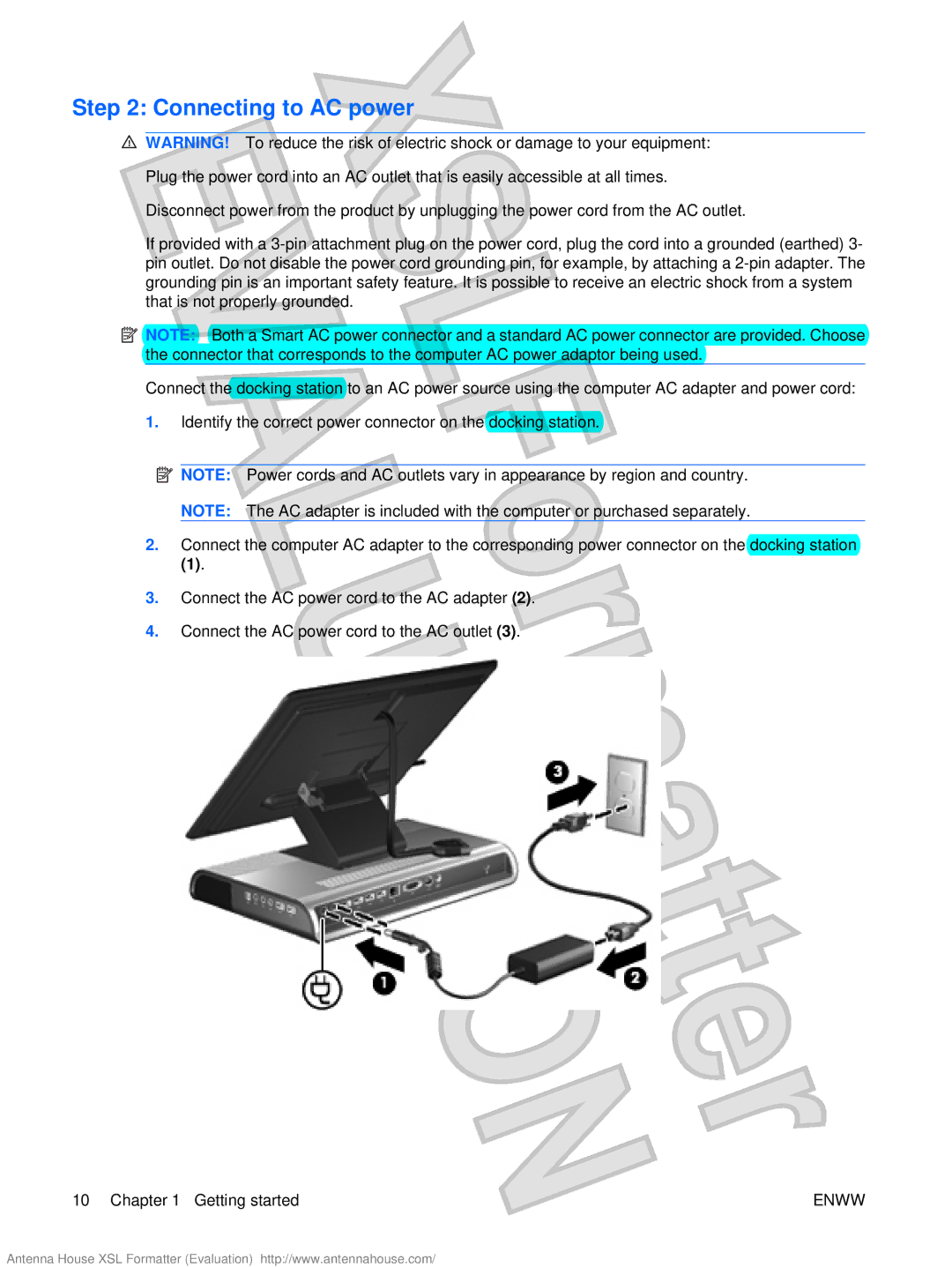 HP XB4000 manual Connecting to AC power 