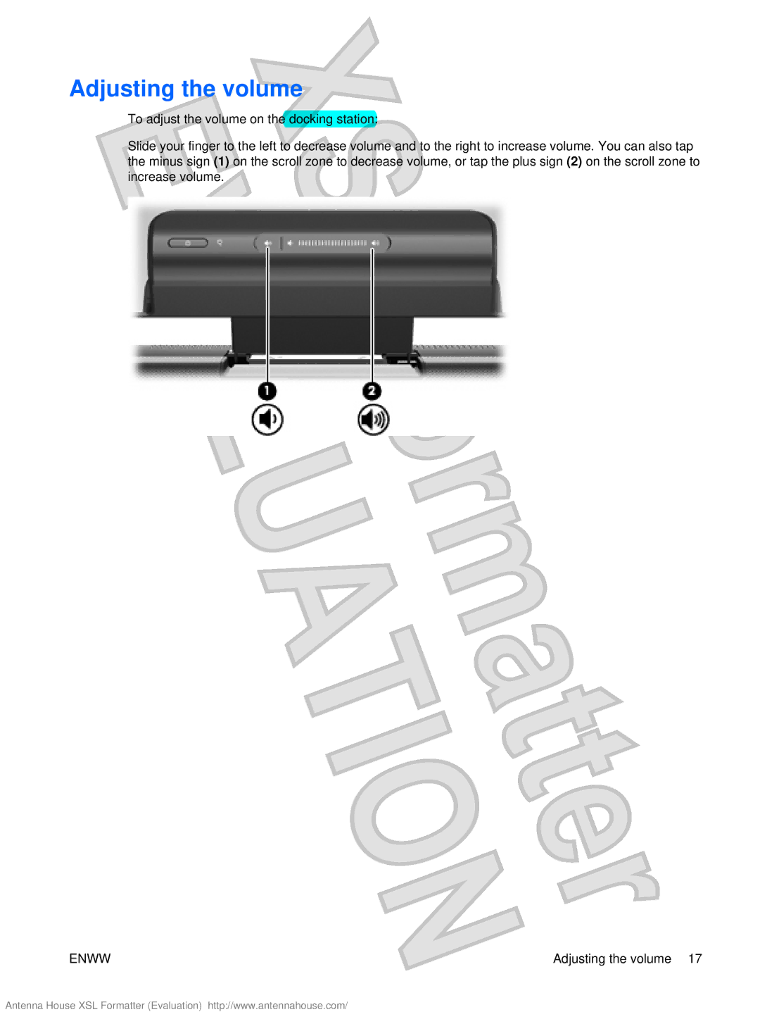 HP XB4000 manual Adjusting the volume 