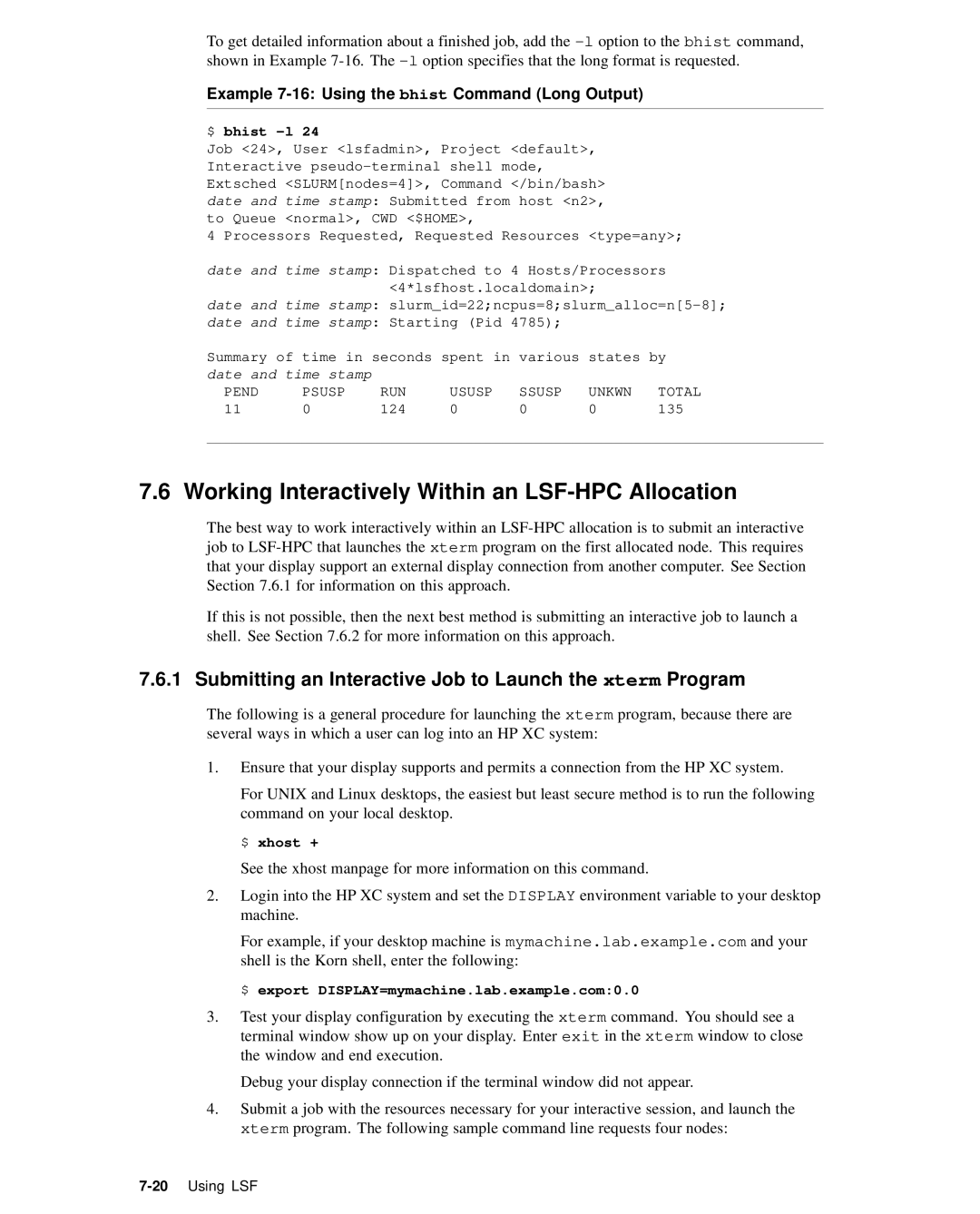 HP XC System 2.x Software manual Working Interactively Within an LSF-HPC Allocation 