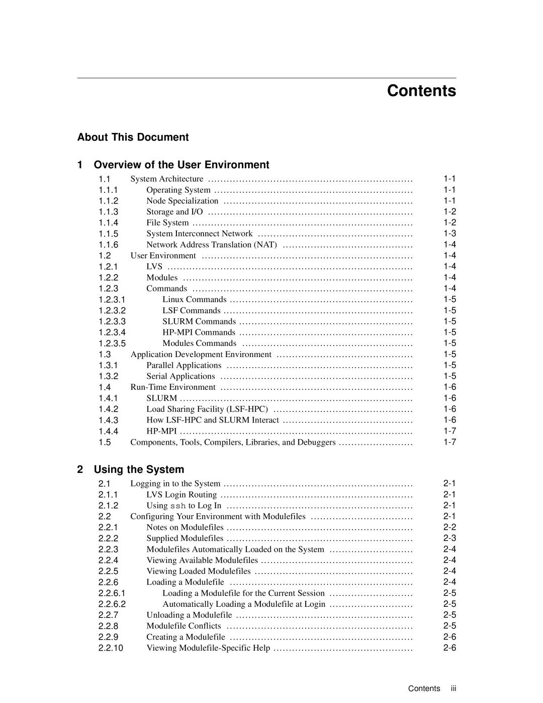 HP XC System 2.x Software manual Contents 