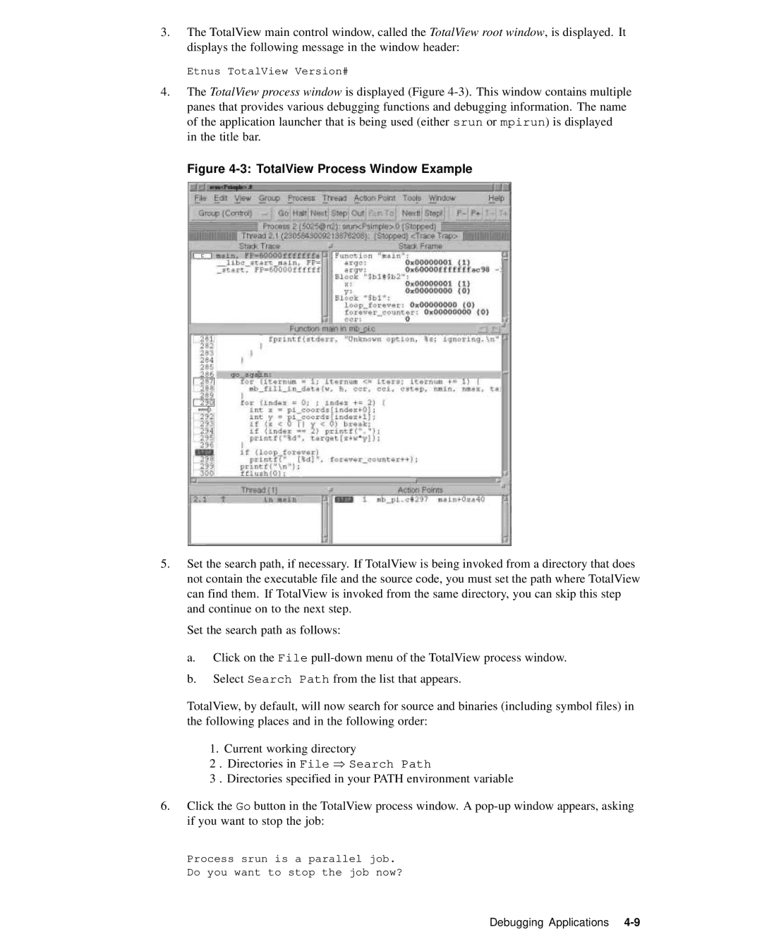 HP XC System 2.x Software manual TotalView Process Window Example 