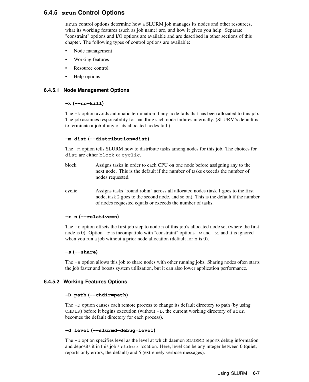 HP XC System 2.x Software manual Srun Control Options 