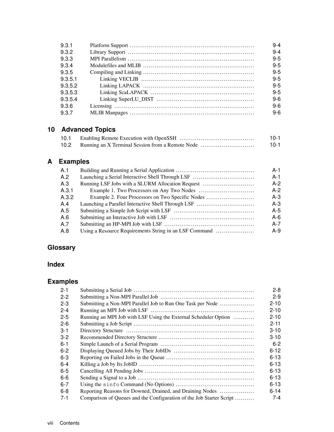 HP XC System 2.x Software manual Advanced Topics, Glossary Index Examples 