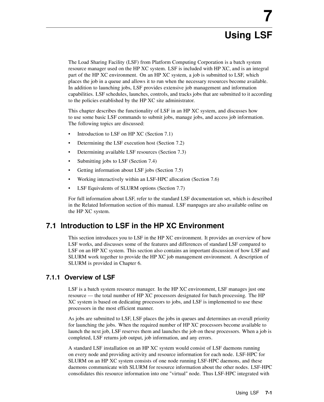 HP XC System 2.x Software manual Using LSF, Introduction to LSF in the HP XC Environment, Overview of LSF 