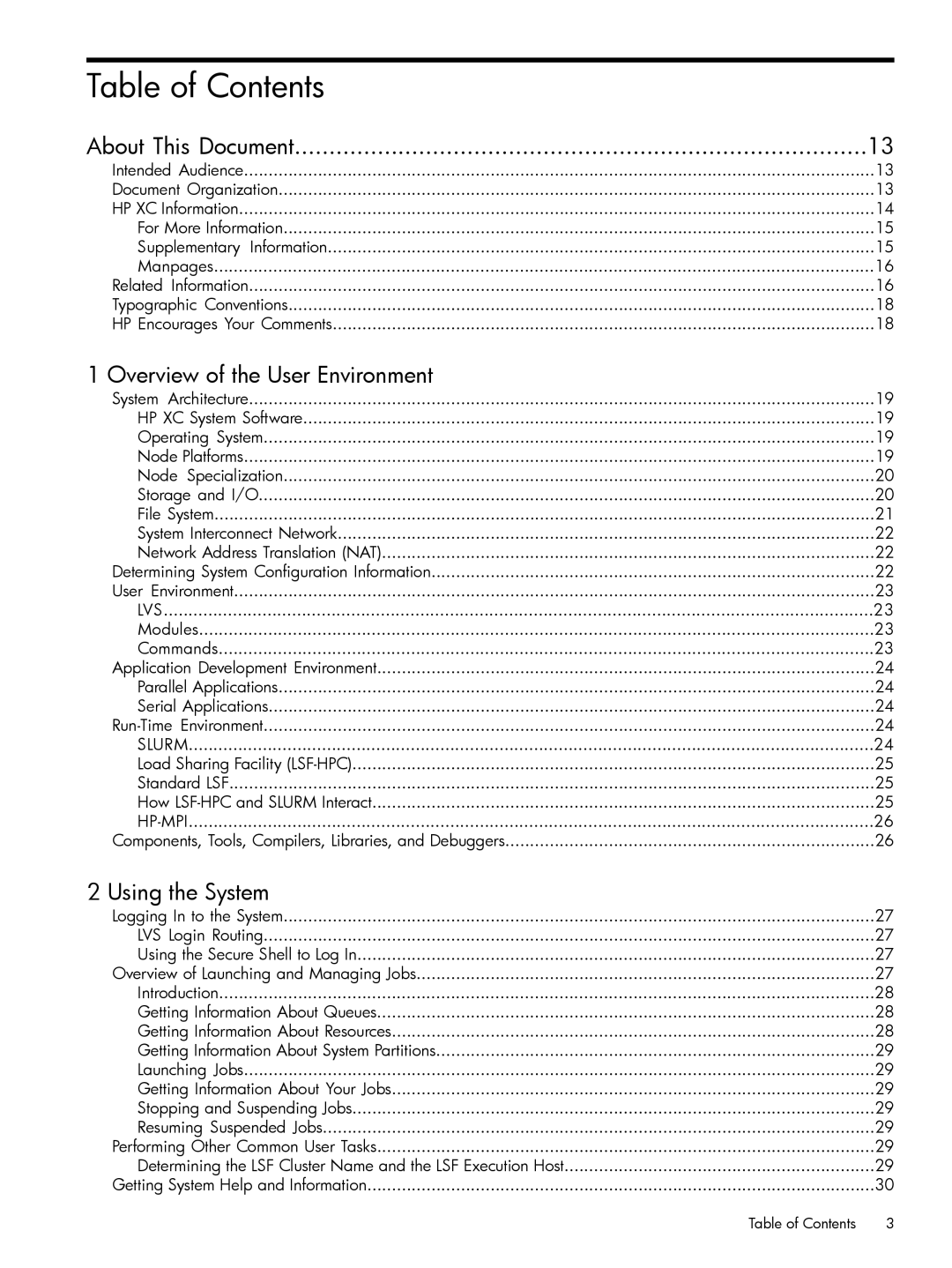 HP XC System 3.x Software manual Table of Contents 