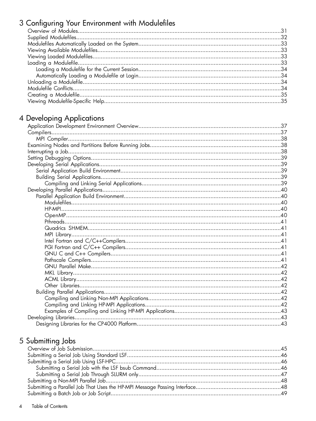 HP XC System 3.x Software manual Configuring Your Environment with Modulefiles, Developing Applications, Submitting Jobs 