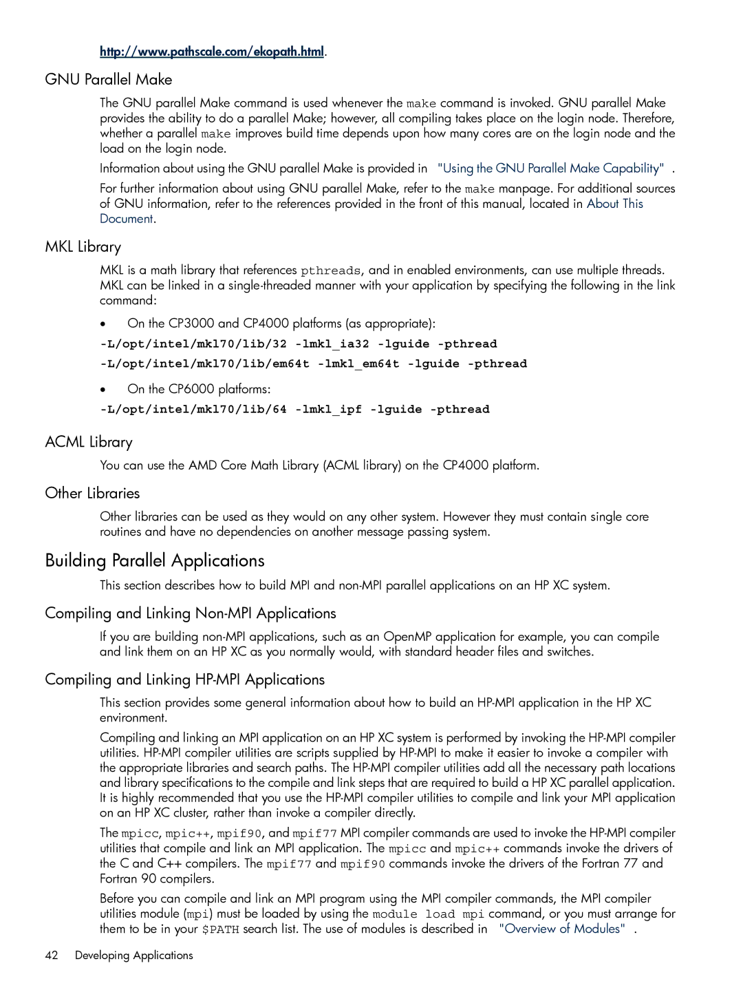 HP XC System 3.x Software manual Building Parallel Applications 