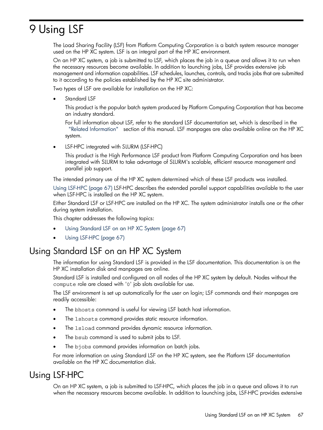 HP XC System 3.x Software manual Using Standard LSF on an HP XC System, Using LSF-HPC 