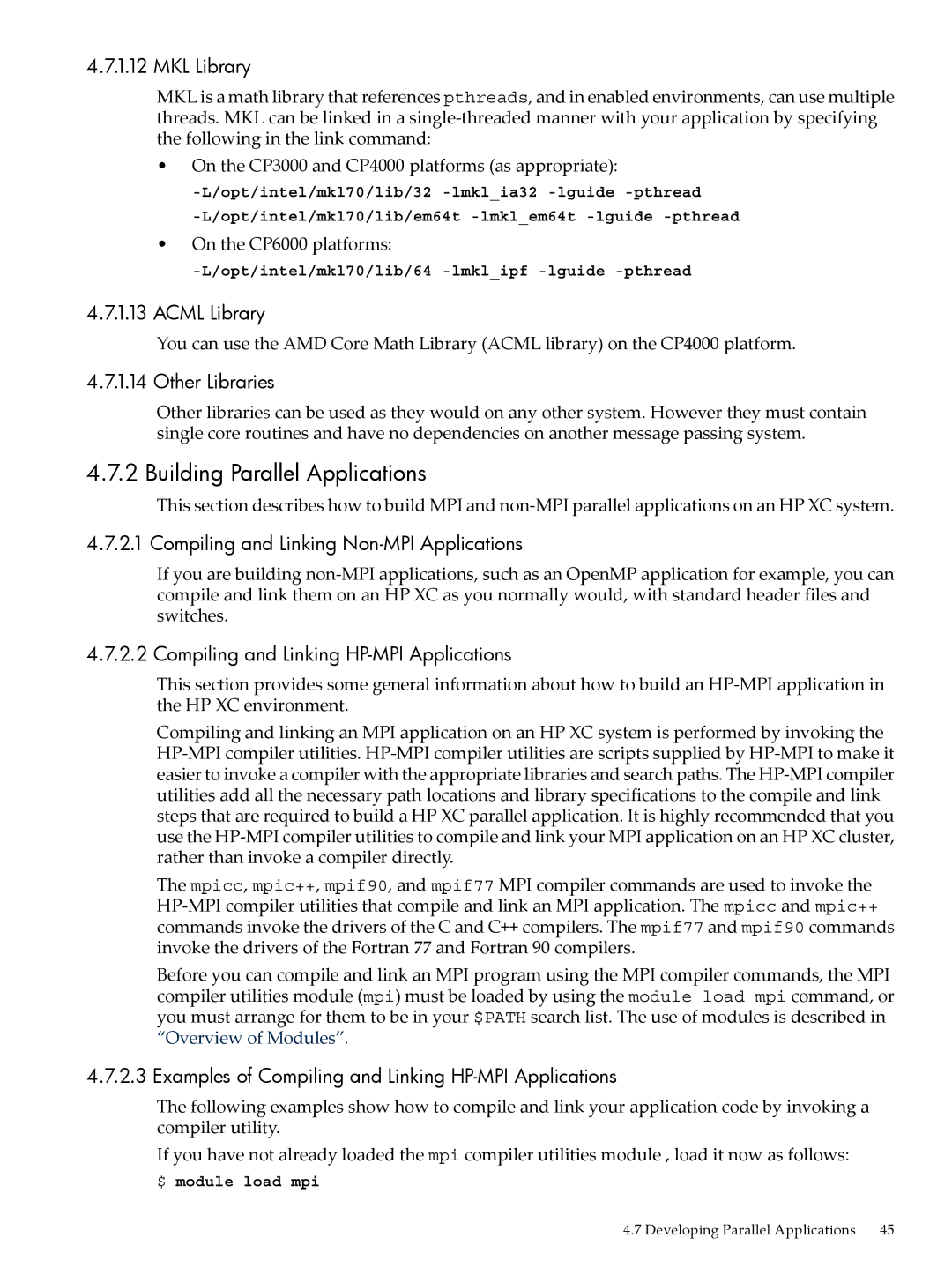 HP XC System 4.x Software manual Building Parallel Applications 