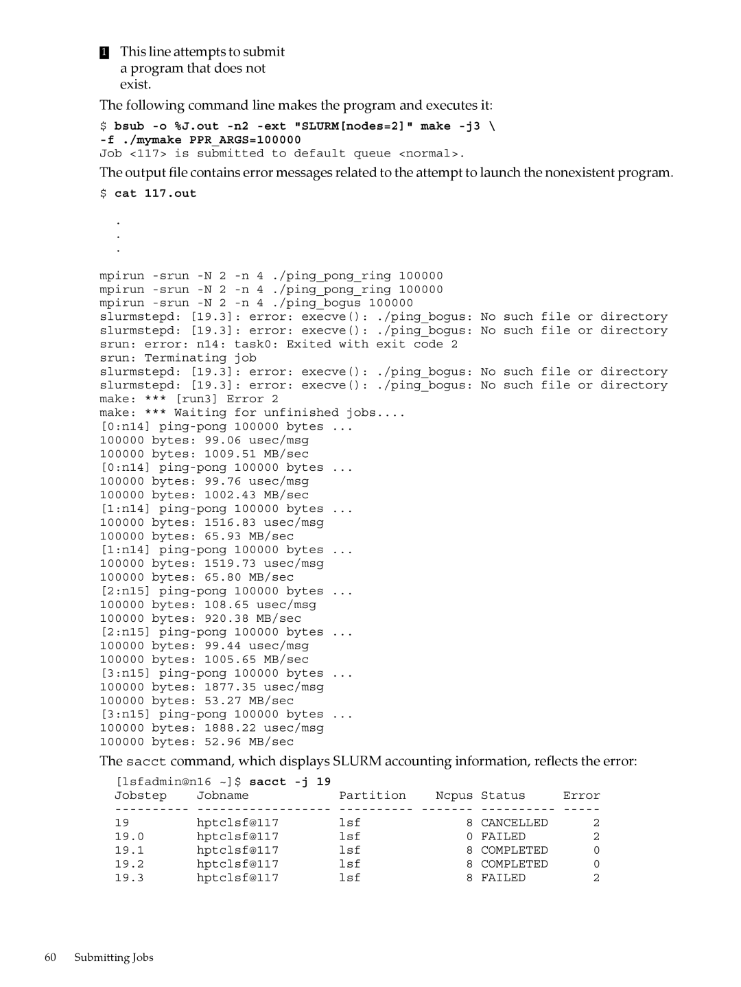 HP XC System 4.x Software manual $ cat 117.out 