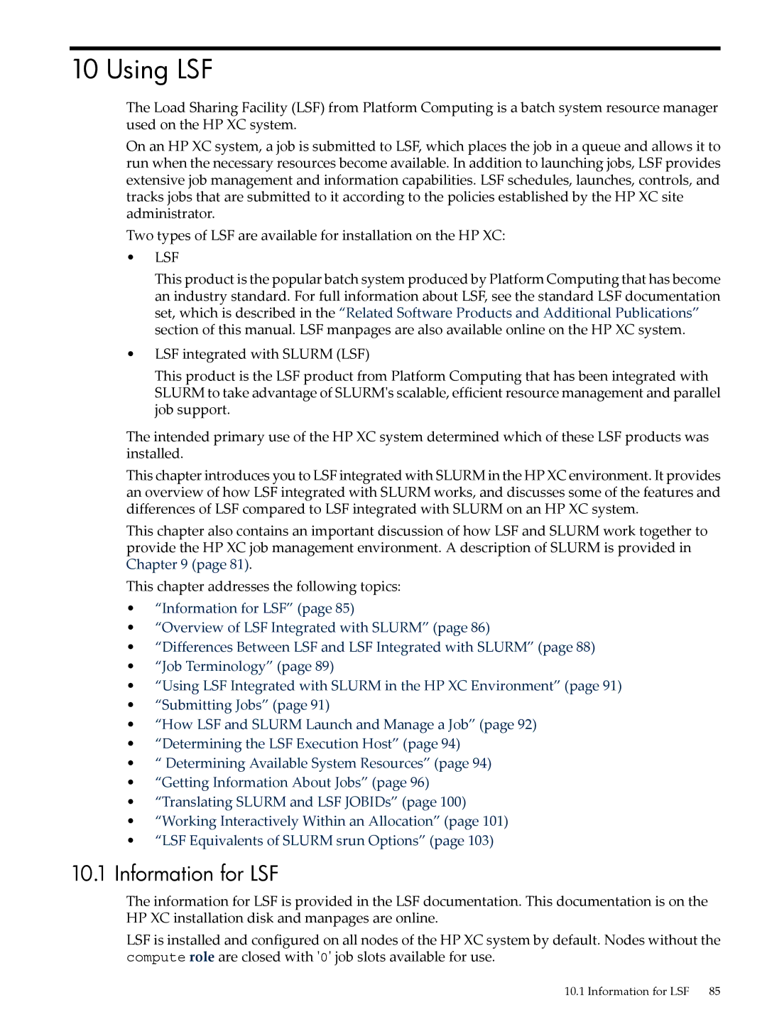 HP XC System 4.x Software manual Using LSF, Information for LSF 