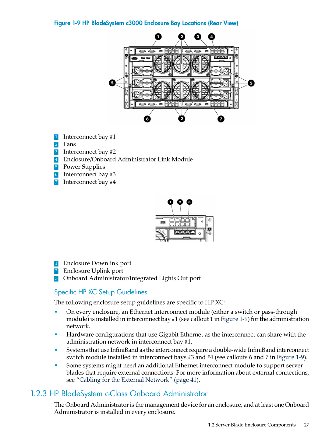 HP XC System Software 3.2.1 manual HP BladeSystem c-Class Onboard Administrator 