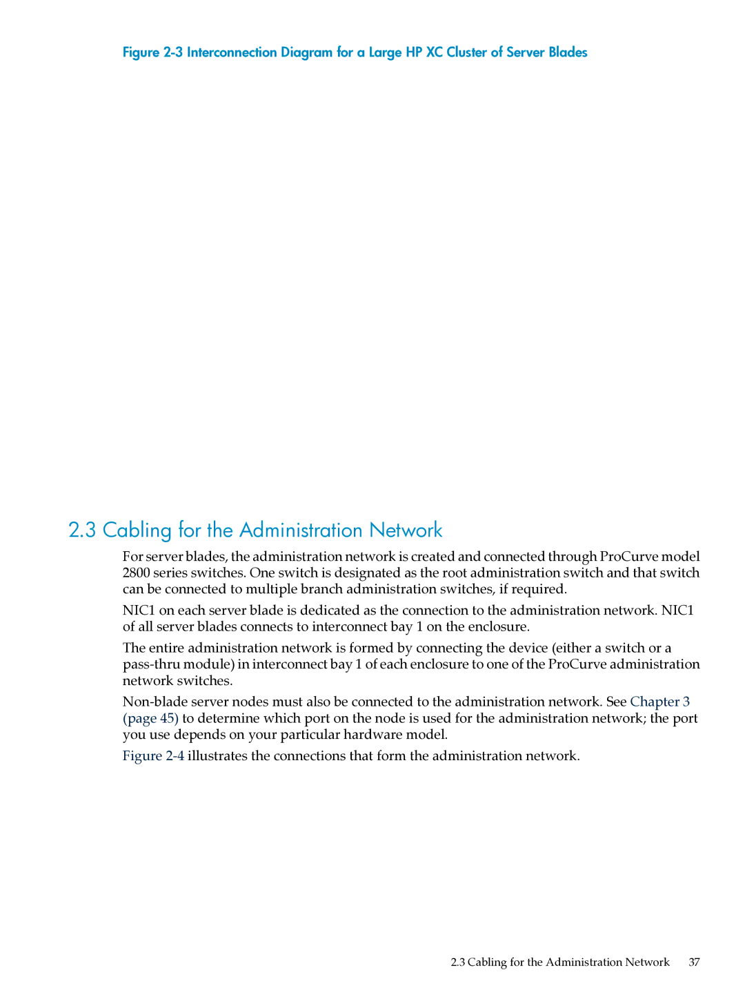 HP XC System Software 3.2.1 manual Cabling for the Administration Network, GigE Switch 