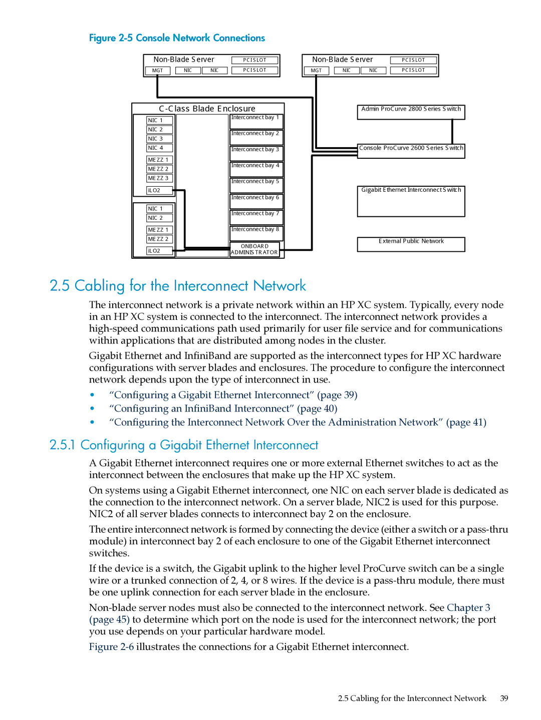 HP XC System Software 3.2.1 manual Cabling for the Interconnect Network, Configuring a Gigabit Ethernet Interconnect 