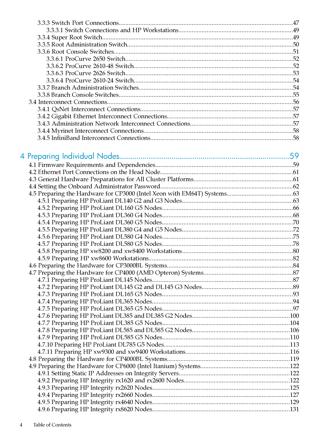 HP XC System Software 3.2.1 manual Preparing Individual Nodes 