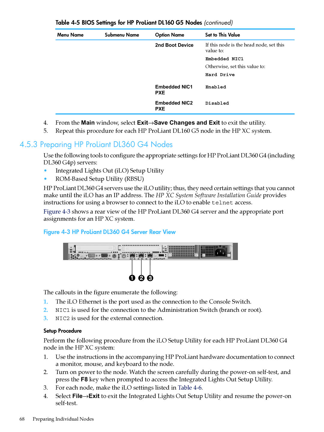 HP XC System Software 3.2.1 manual Preparing HP ProLiant DL360 G4 Nodes, Otherwise, set this value to 