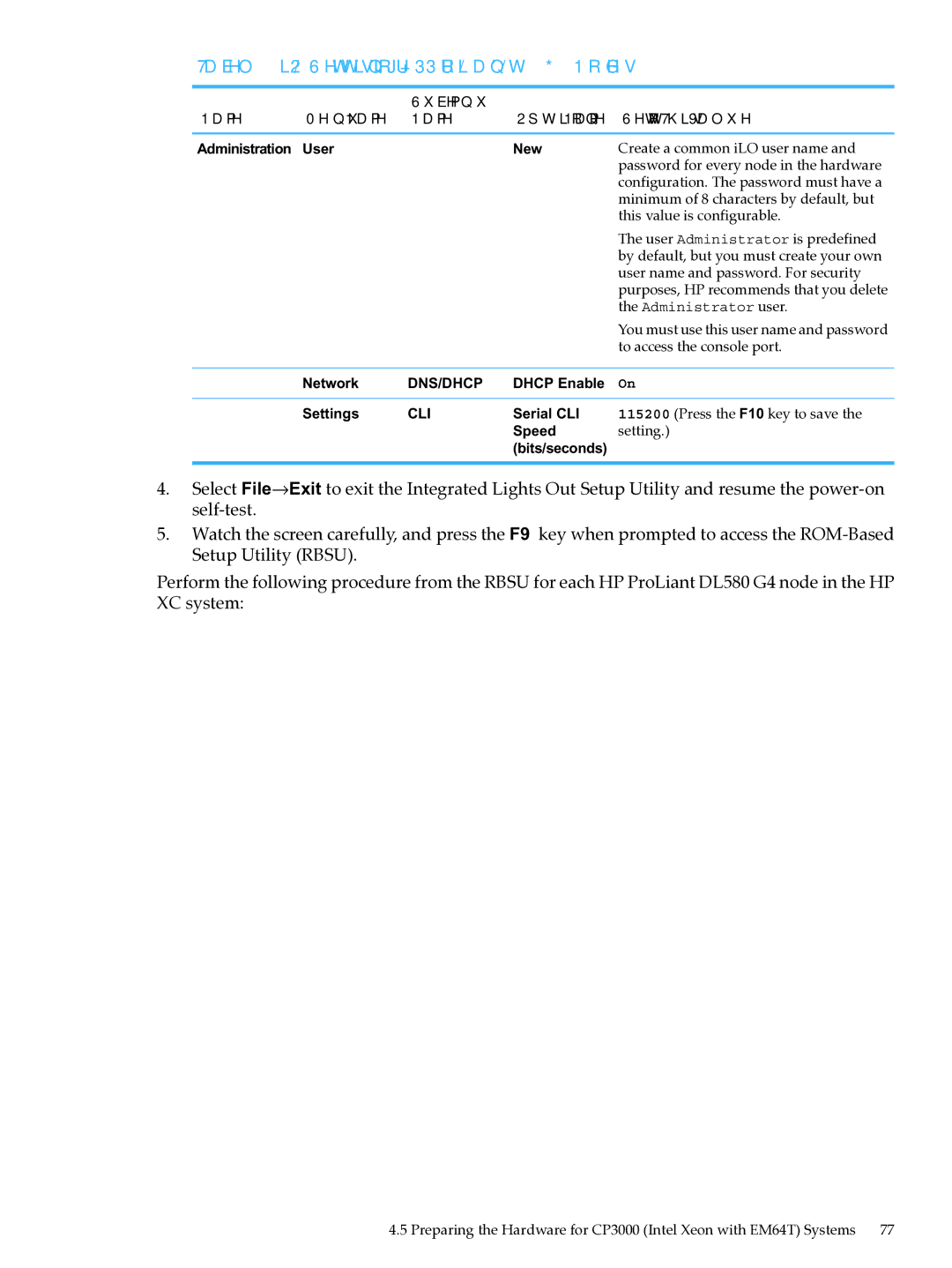 HP XC System Software 3.2.1 manual iLO Settings for HP ProLiant DL580 G4 Nodes, Create a common iLO user name 