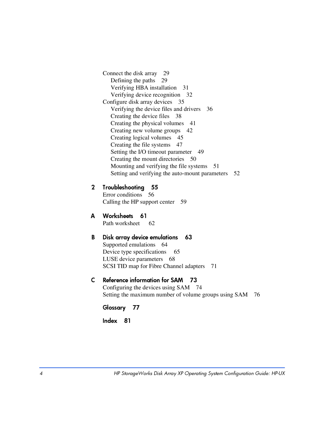 HP XP128, XP10000 manual Troubleshooting 