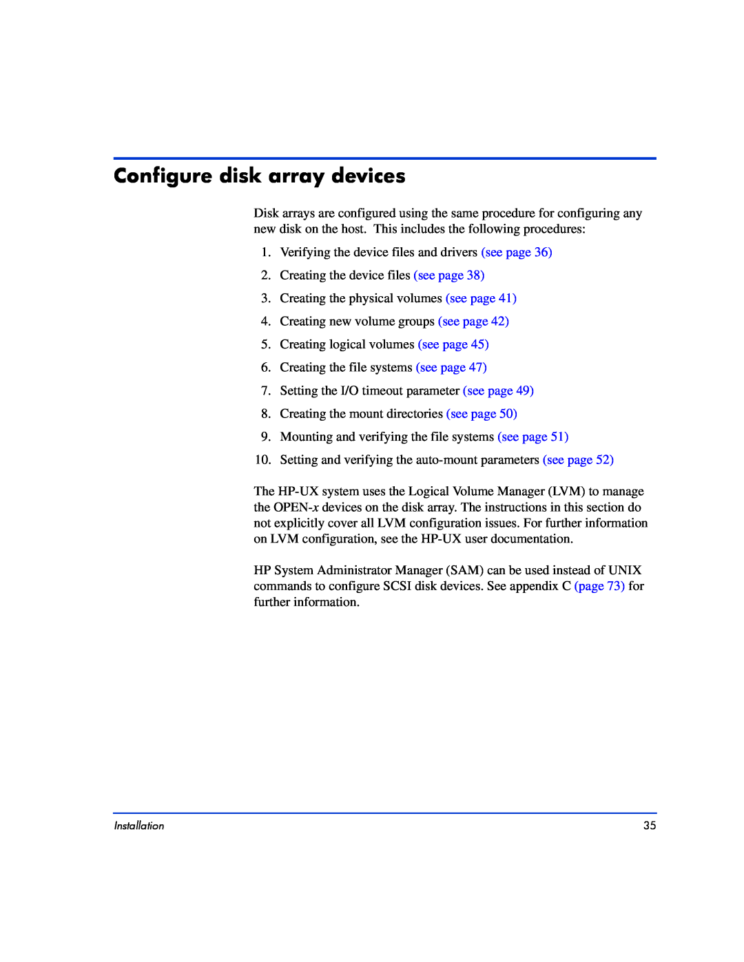 HP XP10000, XP128 manual Configure disk array devices 