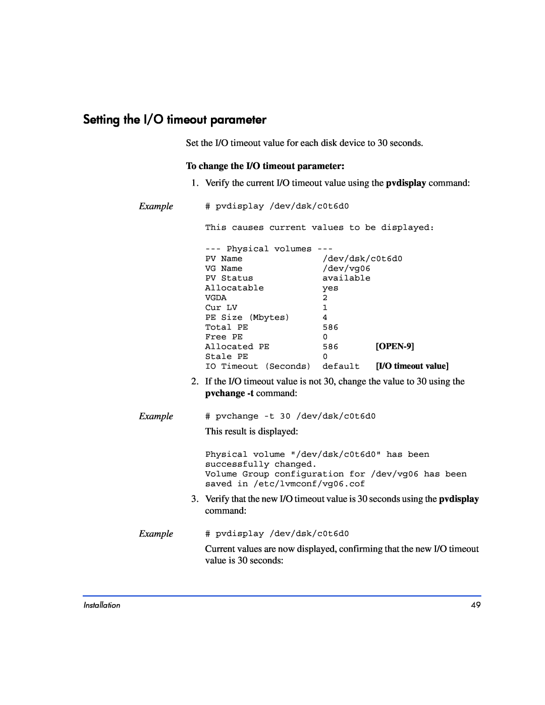 HP XP10000, XP128 manual Setting the I/O timeout parameter, To change the I/O timeout parameter 